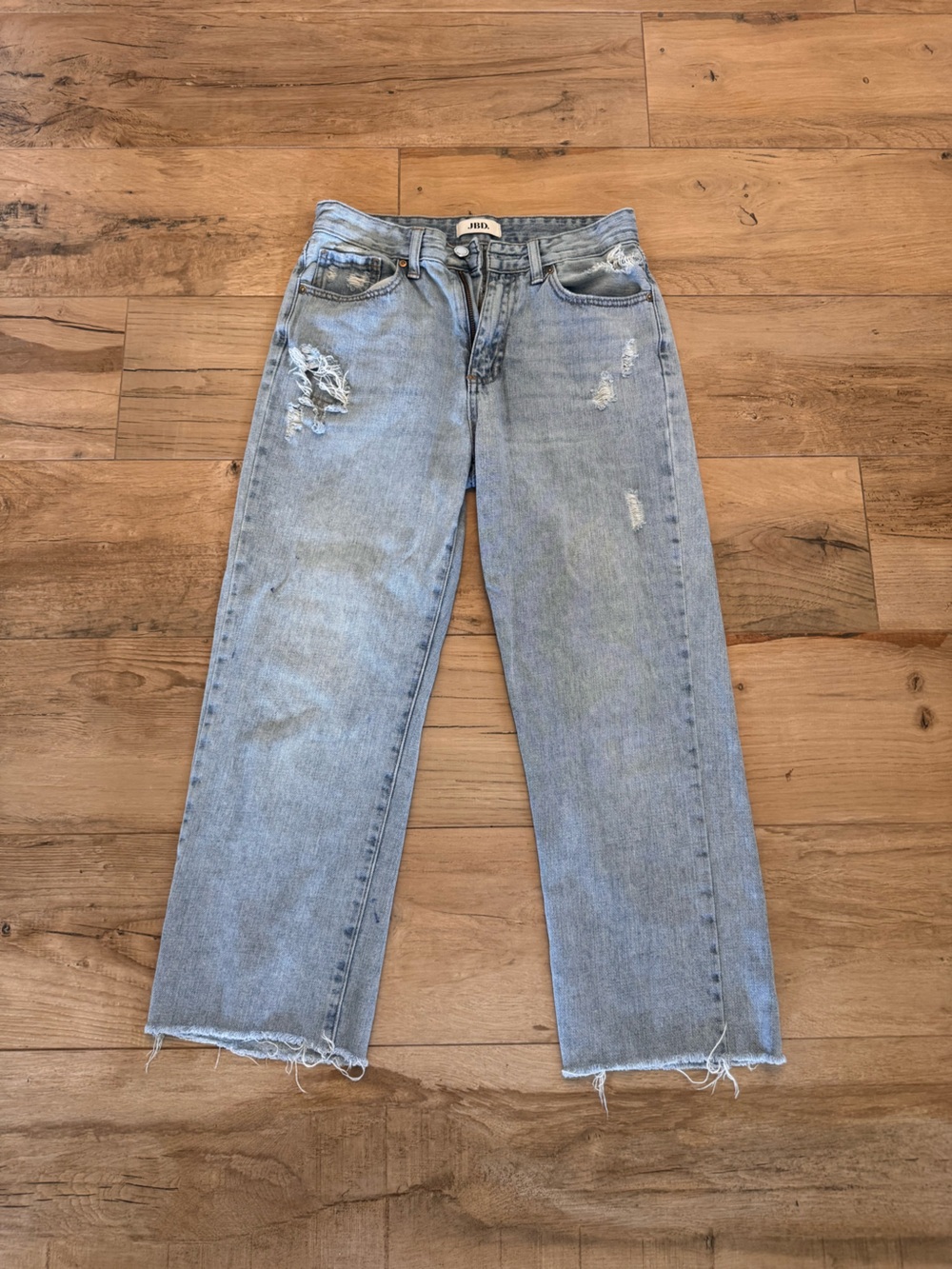 Just Black Light Blue Distressed Boyfriend Jeans